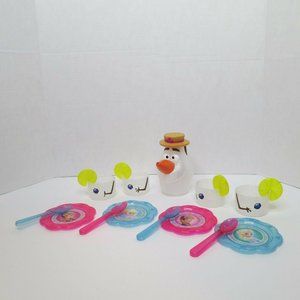 Disney Frozen Snowman Olaf's Summer Tea Set Complete plates spoons cups lemon